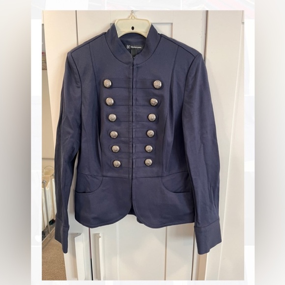 INC International Concepts Navy Blue Long Sleeve Blazer - Hook & Eye Closure - Picture 4 of 9